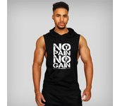 Gym Clothing Mens Bodybuilding Hooded Tank Top Cotton Sleeveless Vest Sweatshirt Fitness Workout Sportswear Tops Male