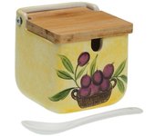 Azucarero Versa Cerámica Bambú Porcelana Dolomita 8 x 8 x 8 cm Oliva