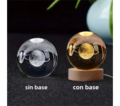 1Pc 6cm Crystal Ball Night Light Planet Laser Engraved  Birthday Gift Glass Sphere Home Desktop Decoration with Wooden USB Base
