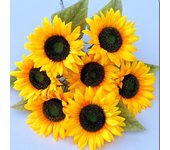 Artificial Flowers Sunflowers Fake Flowers Sunflower Silk Flowers 7 Sunflowers Wedding Photography Home Decor Bouquet Wholesale
