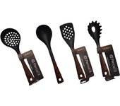 Set de 4 Utensilios de Cocina Percutti Legno - Nylon y Mango Soft Touch