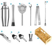 1/3/6/9/11pcs Cocktail Shaker Set Stainless Steel Bartender Kit Cocktail Mixer Wine Martini Boston Shaker Party Bar Tools