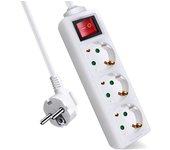 Regleta de Enchufes con 3/4/5/6 Tomas y Interruptor de Encendido - Cable de 1,5m - Protección Infantil - Base Múltiple Enchufe Ladrón