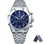 Top Brand Man Casual Watch Luxury Luminous BINBOND B0161 Box Wristwatch Stainless Steel Waterproof Men Date Calendar Clock