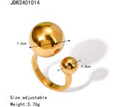 Anillos de acero inoxidable PVD chapados en oro de 18 quilates para mujer, anillos simplemente sólidos de 2 tonos, joyería moda