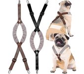 2 piezas de pañal de Perro Tirantes Bandas de Ambiente Arnés Canino Mantenga El pañal en su perro para Perros Pequeños, medianos y grandes (Negro, MARRON, Pequeño) Pequeño-YUHAO