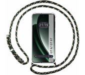 Tumundosmartphone Funda Colgante Transparente para Realme GT 6 / GT 6T 5G con Cordon Verde / Dorado