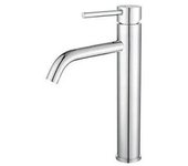 VALAZ Ason Grifo de lavabo alto y redondo con apertura de agua fría y llave monomando fabricado con latón cromado