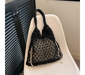 Summer Woven Bag for Women Handbags Handmade Knitted Beach Boho Shoulder Bag Large Tote Bag Hollow Out Shopping Bag