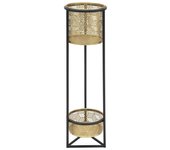 Jarrón para Plantas MF685, Metal, Oro, 23x23x80 cm