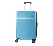 DAM Maleta mediana trolley rígida ultraligera, de ABS de alta resistencia. Cerradura numérica y 4 ruedas dobles extraíbles y giratorias 360°.  42x25x65Cm