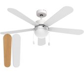 UNIVERSALBLUE ETESIOS 6052W Ventilador de Techo Blanco 60W Potente - Iluminación Integrada - 132cm