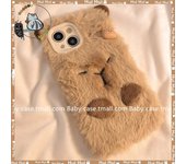 Ins Korean Cute 3d Capybara Soft Case For Iphone 16 16pro Iphone 15 Phone 14 Phone13 Phone12 11 Furry Fluffy Mobile Phone Shell