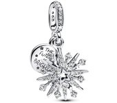 Pandora Charm Doble Colgante Fuegos Artificiales Brillantes​ 793512C01 , para Mujer