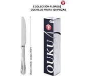 Mr.Spoon Serie Flores Cuchillos 12, 48 o 120 piezas,Acero inoxidable 13/0,Plateado,Económico y funcional,Cuchillo de carne y mesa largo 225mm,cuchillo fruta 195mm,Mango monobloque,Apto para lavavajillas,Empaque ecológico,Ideal para casa,hotel,restaurante