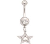 14G Belly Button Piercing Stainless Stee Star Navel Ring Body Jewelry