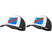 MERCHANDMANIA PACK 2 GORRAS NEGRAS bandera república democrática del congo pais cap