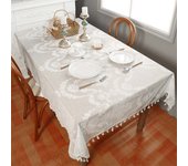 Manteles De Borlas De Encaje, Manteles Individuales, Manteles De Café Decorativos, Blanco, 140 Cm * 180 Cm