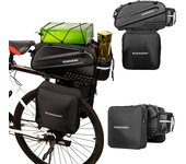 3-in-1 Bike Rack Bag Waterproof Bicycle Rear Seat Bag with 2 Side Hanging Bags Cycling Cargo Luggage Bag Pannier Bicycle bag