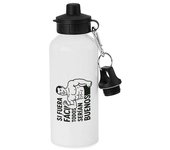 MERCHANDMANIA Bidón deportivo 600 ml acero inoxidable con chupón frase motivadora si fuera fácil todos serían buenos botella escolar deporte bicicleta