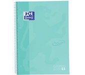 Caderno A4 Capa Dura Espiral OXFORD Touch Quadriculado Verde Pastel 80Fl 90G 400117274