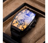 AOKULASIC Mechanical Watches Fashion Men Watches Tonneau Dial Tourbillon Automatic Mechanical Watch Men Moon Phase reloj hombre