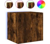 vidaXL Mueble de TV de pared con luces LED 40,5x35x40 cm, Mueble de Salon, Mueble TV, Mueble TV salon, Mesa de TV, Mueble tele