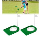 Paquete de 2 Tazas de Golf con Bandera, Ayuda para Entrenamiento de Práctica de Golf, Agujero para Entrenamiento de Golf para Hombres y Mujeres, Interior, Exterior, Hogar, Oficina, Patio, césped