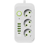 Cable De Extensión Eléctrico Con 3 Salidas De Corriente AC Y 4 USB 1 Tipo C Filtro De Red Alta Velocidad Adaptador De Carga Rápida Enchufe Europeo