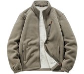 Winter Man Fleece Thickening Stand Collar Jackets New Multiple Pockets Solid Color Keep Warm Coats Outdoors Windproof Tops Man