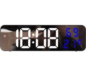 9 pulgadas gran reloj de pared digital temperatura humedad modo nocturno Snooze 12/24h USB plug-in versión electrónica LED despertador