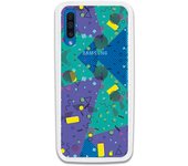 Funda compatible con Samsung Galaxy A70 - Geometría Abstracta fondo Azul