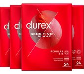 Durex Pack Preservativos Sensitivo Suave, Fino para Mayor Sensibilidad, Formato 4x24 uds.