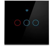 Tuya Wifi Smart Light Switch EU 1/2/3Gang Touch Light Switch No Neutral Wire Wall Light Switches for Alexa Google Voice Control