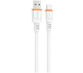 Cable qcharx rome usb a tipo c 3a - 1 m - pvc plano blanco