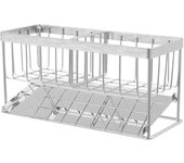 LUTODY - Estropajero, organizador de fregadero con bandeja antigoteo, acero inoxidable, encimera, jabón, cepillo, gel, champú para cocina, baño, wc