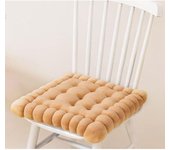 Cojín de meditación con forma de galleta, redondo, cuadrado, para silla, sala de estar, balcón, oficina, sofá, yoga, 40 cm (cuadrado, marrón claro).
