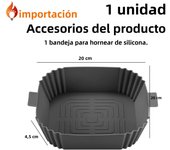 20cm Air Fryers Oven Baking Tray Fried Chicken Basket Mat AirFryer Silicone Pot Round Replacemen Grill Pan Accessories