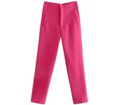 TRAF Office Wear High waist Pants for Women Formal Pants Office outfits Pencil Trousers Black Pink White Fashion Ladies Pants