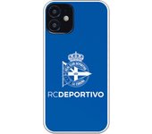 Funda original compatible con iPhone 12 Mini - RC Deportivo Escudo blanco fondo azul