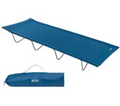 Cama de camping Aktive plegable con bolsa azul 18x60x180 cm