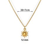 Delicate Sun Pendants Necklace for Women Gold Color Stainless Steel Moon Sunflower Waterproof Necklace Party Jewelry Gift