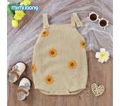 Mono de punto para Bebé recién Nacido, mono sin Mangas, vestido a la moda, ropa para Niño de 0 a 18 meses, Top Bonito de Girasol