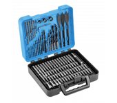 Högert Technik - Juego de herramientas para taladrar y atornillar, 100 piezas (brocas, cabezales, destornilladores), embalaje de plástico resistente, almacenamiento seguro y fácil transporte de las