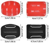 FGNS.Casco Cámara Adhesivos 4pcs Adhesivo de Montaje para Cámara Accesorio de Cámara Curvo Pegatinas  3M para Gopro / SJCAM/cámaras de acción