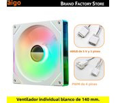 Aigo AS14 140mm Fan Argb Pc Case Ventiladores 4PIN PWM 5V-3PIN Cpu Water Cooler Gabinete Gamer Cooling Kit Fans Rgb Ventilador
