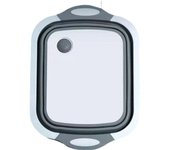 3 en 1 Camping Ensaladera Tabla de cortar portátil Tabla de cortar Tabla de cocina Cesta de drenaje plegable Fregadero Cesta de picnic Cesta de almacenamiento PP Fregadero de plástico para senderismo, viajes, Picnic