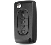 AUTOZOCO Carcasa Mando Llave De Coche 3 Botones Compatible con Citroën C2 C3 C4 C5 C6 C8 Picasso Xsara y Peugeot 207 307 407 408 - CE0523 - Botones de Abrir, Cerrar y Luces, con zócalo de Pila