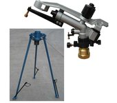 Suinga Pack Cañón de Riego Duplex Ajustable 2" + Trípode 2" para Jardín