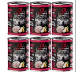 Alpha Spirit Comida Húmeda de Pavo con Pera para Perros  6 x 400 Gr Perro Enlatado